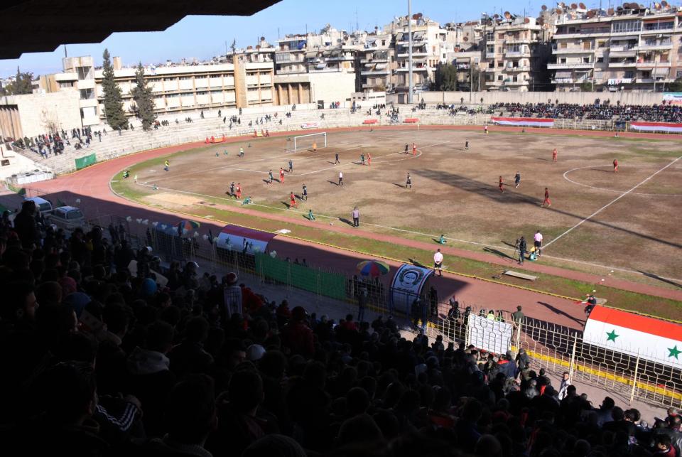 مباراة الاتحاد والحرية على ملعب حلب