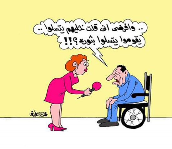 مبارك وثورة يناير فى كاريكاتير اليوم السابع