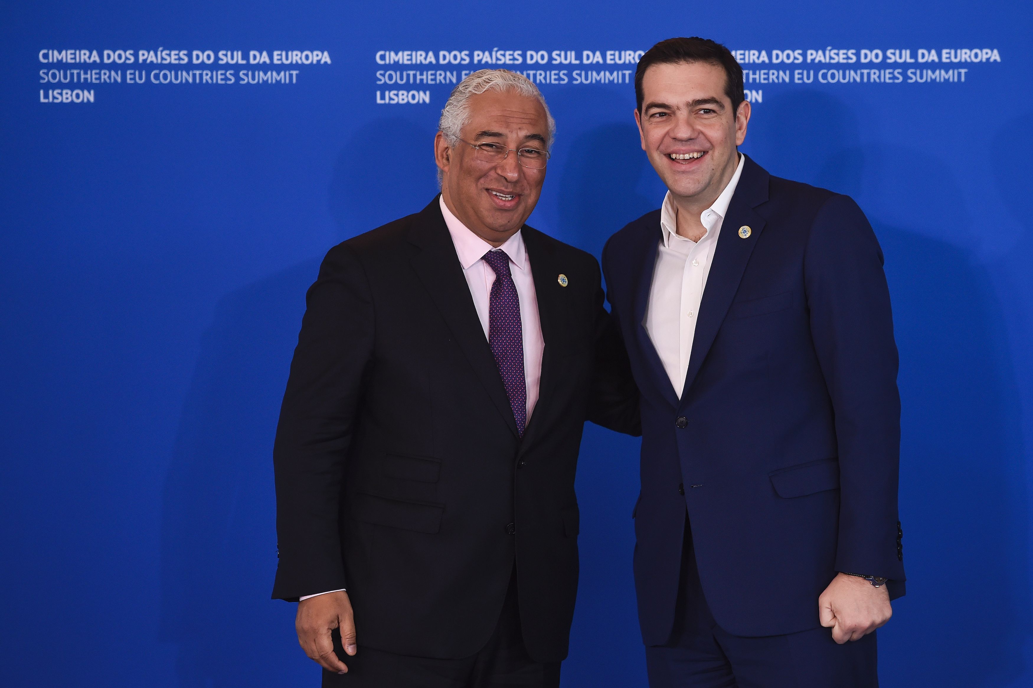 رئيس الوزراء البرتغالي أنطونيو كوستا يستقبل رئيس الوزراء اليوناني أليكسيس تسيبراس