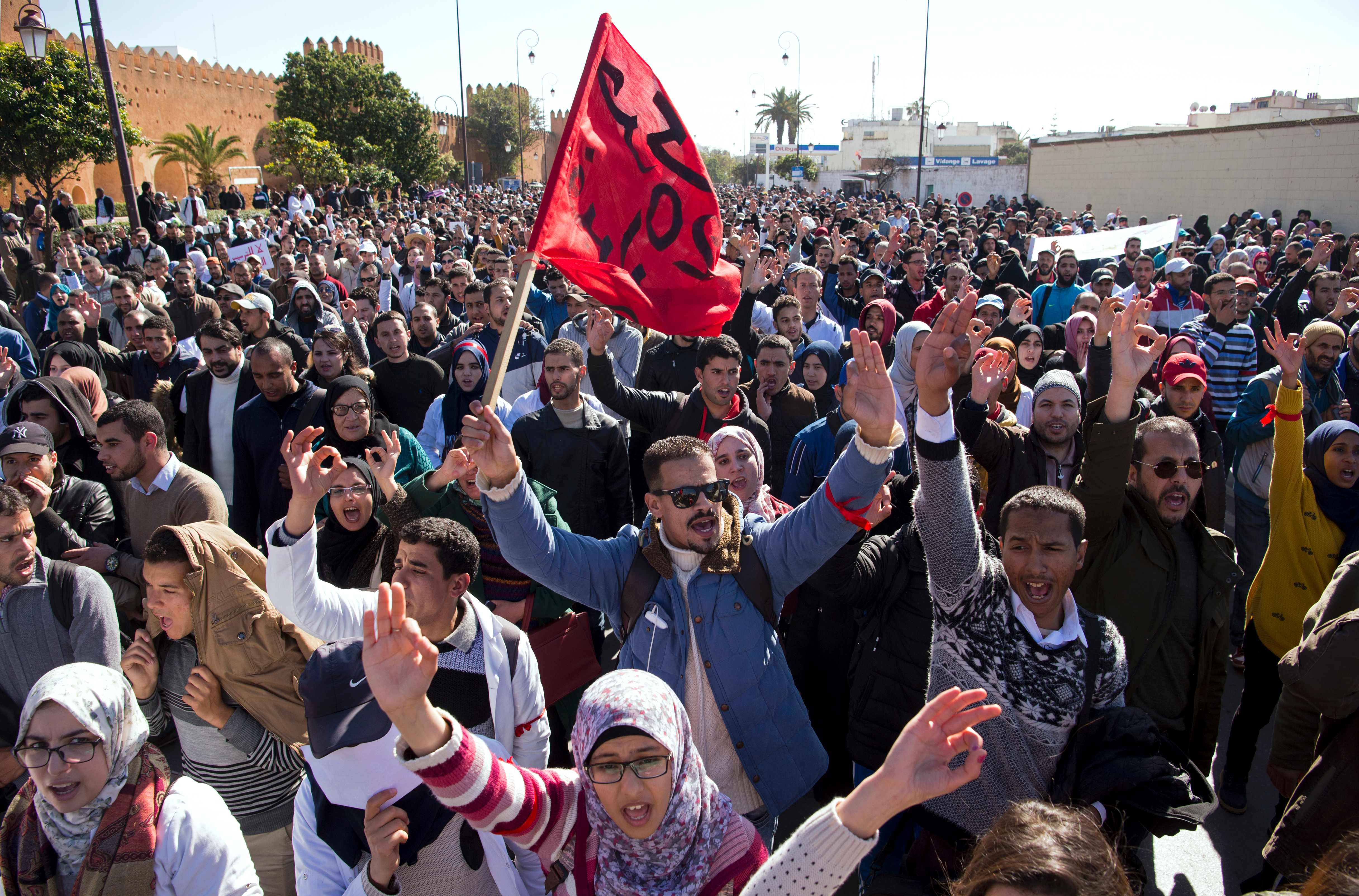 تظاهرات فى المغرب