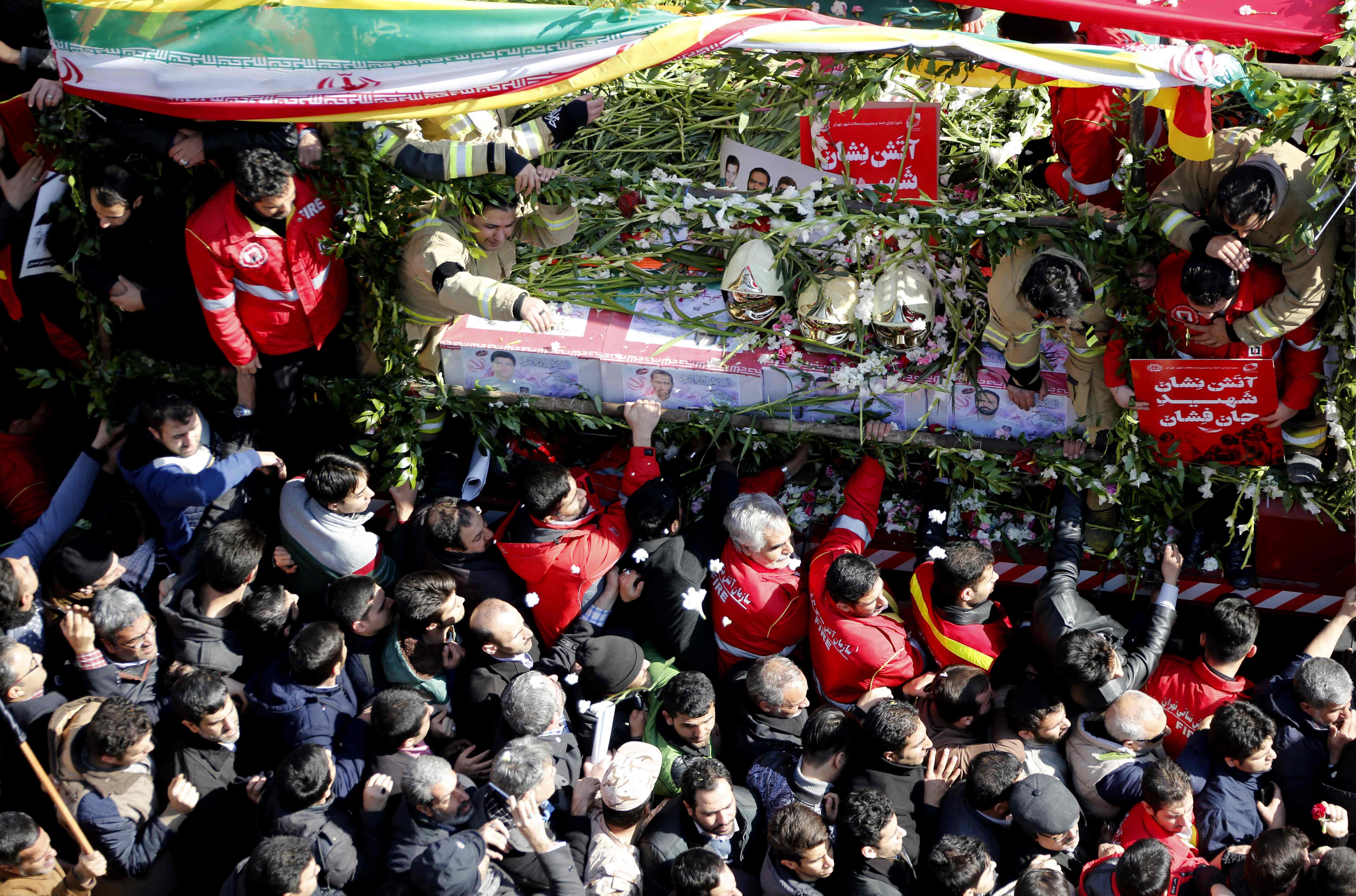 جنازات رجال الاطفاء الايرانيين