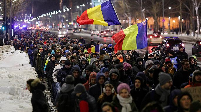 مظاهرات رومانيا