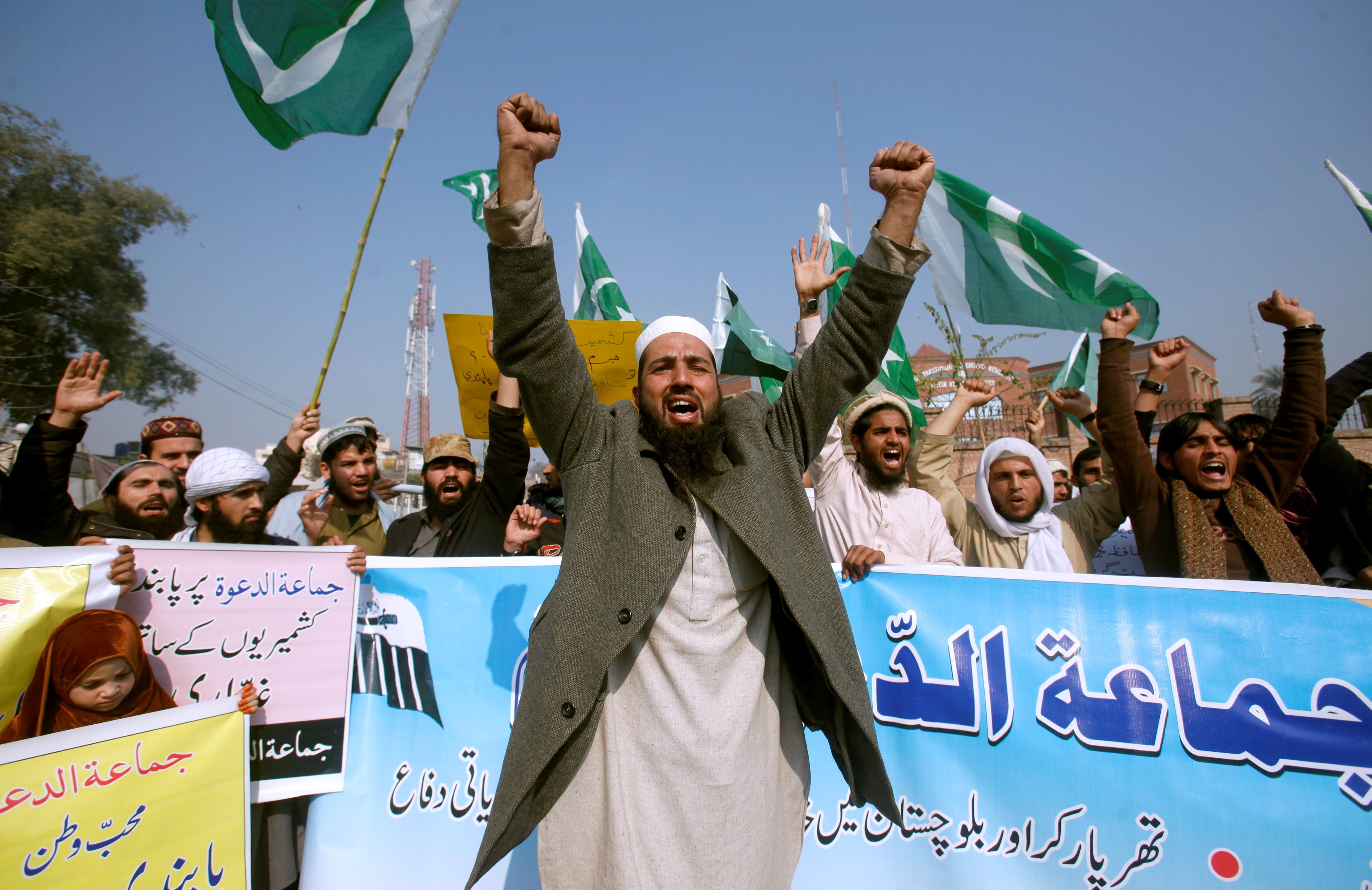 مظاهرات فى باكستان احتجاجًا على احتجاز العقل المدبر لهجمات مومباى