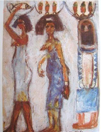 إحدى اللوحات السابقة للفنان حامد ندا فى مراسم الأقصر