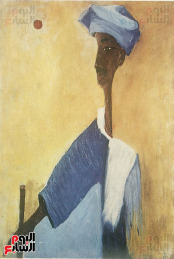 لوحة للملكة فريدة تصور رجلاً صعيدياً
