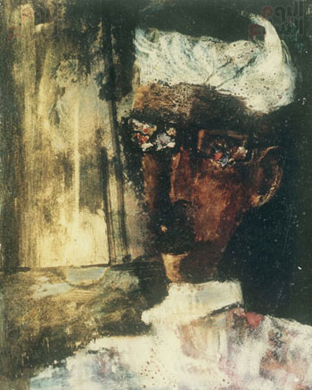 لوحة للمكلة فريدة تصور ملامح رجل