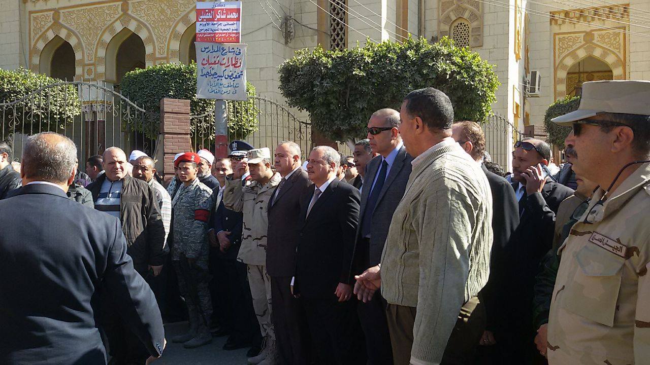 قيادات محافظة بنى سويف فى الجنازة العسكرية