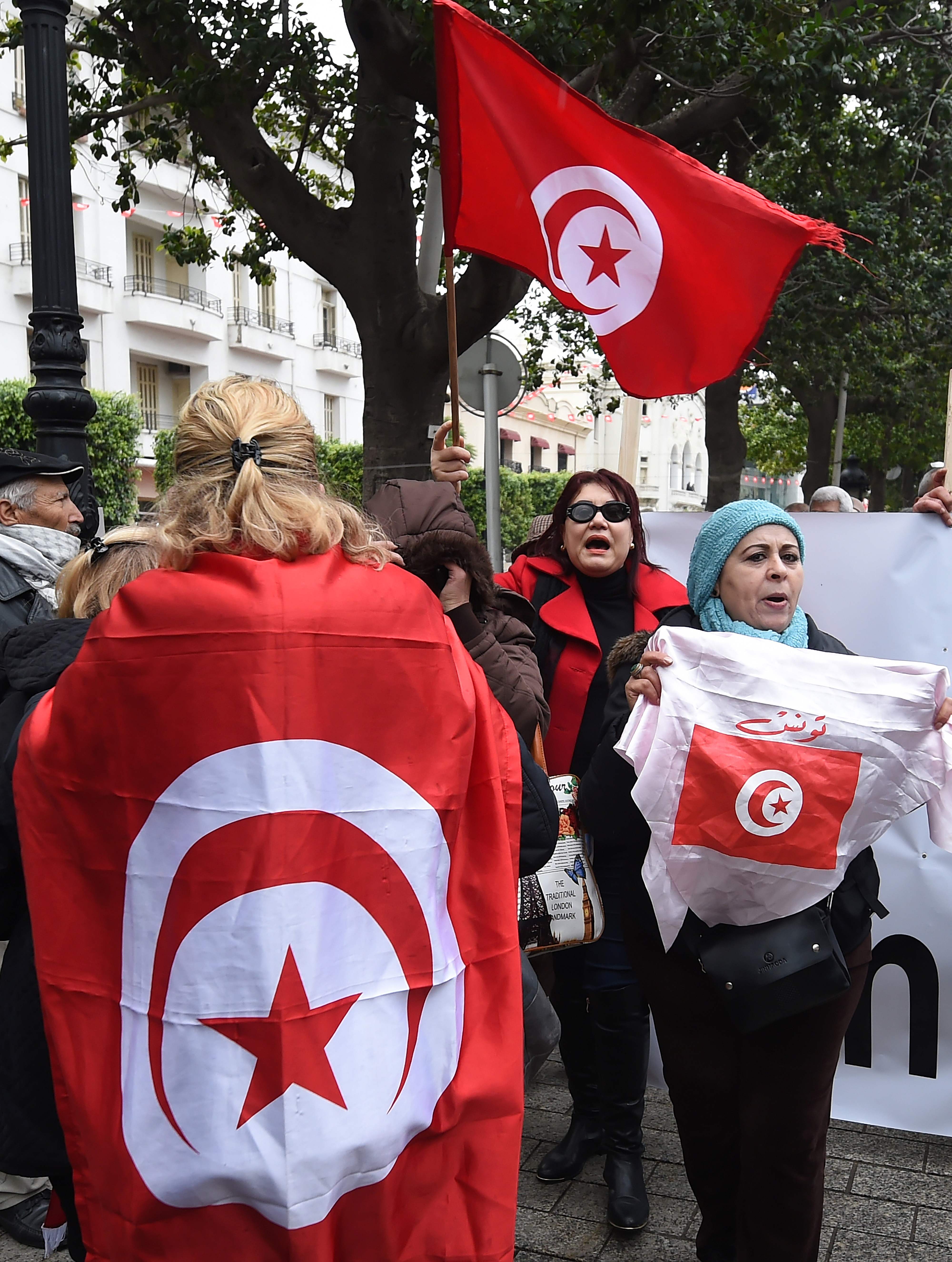 احتجاجات فى تونس ضد عودة الارهابيين