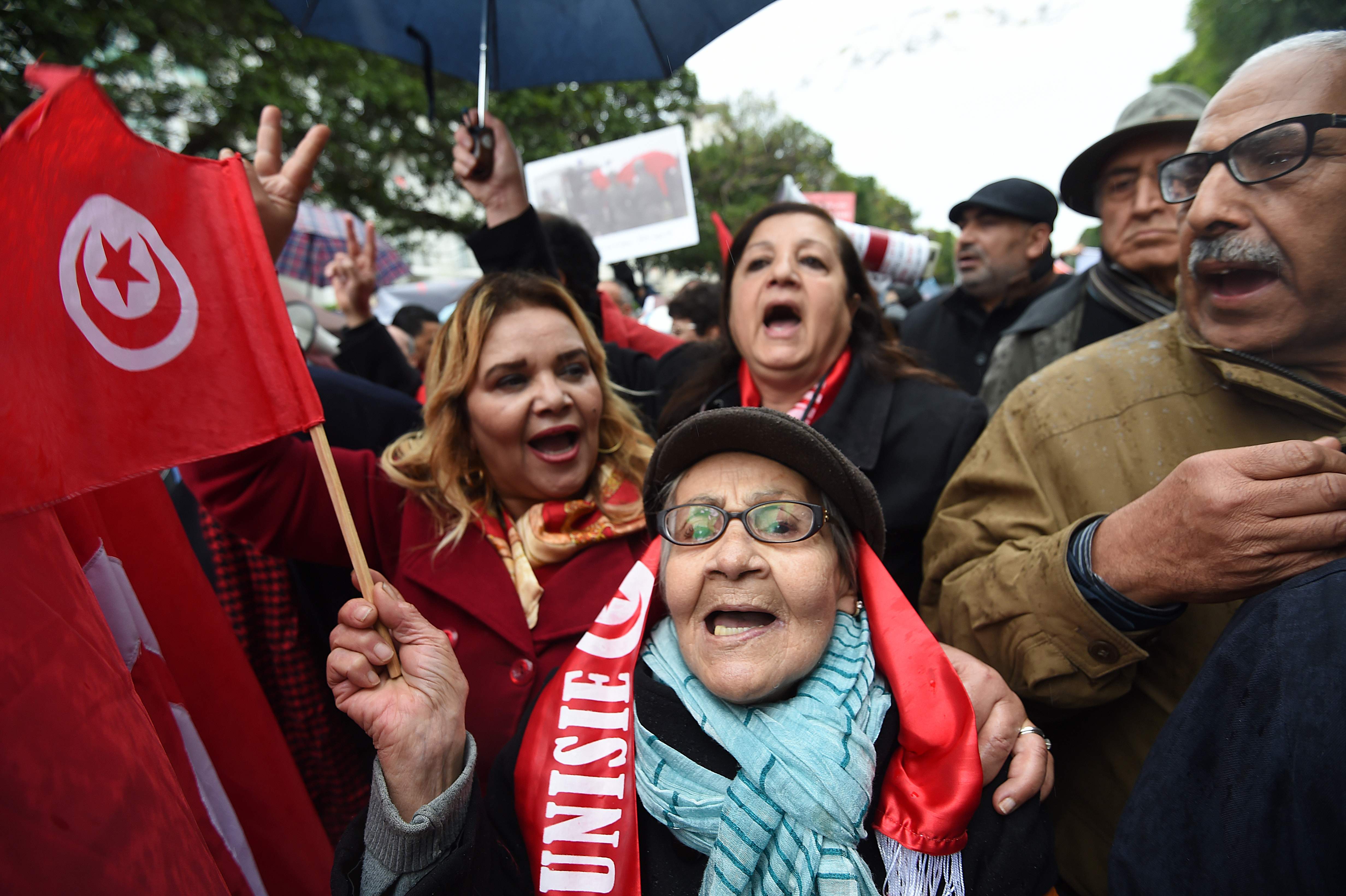 تظاهرة فى تونس ضد عودة الإرهابين  للبلاد