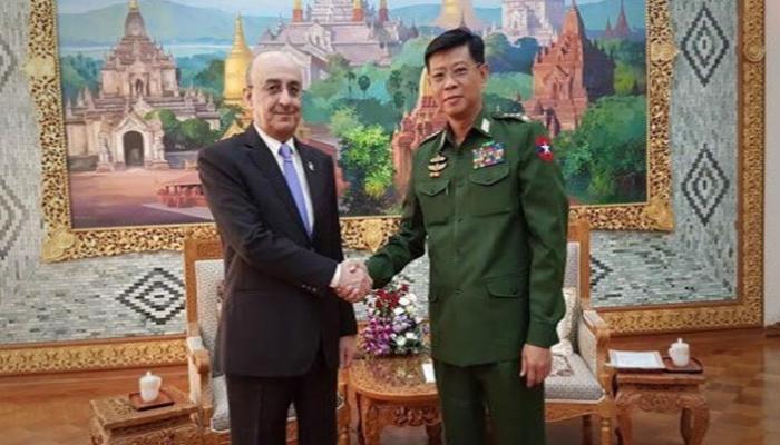 السفير القطري ورئيس أركان جيش ميانمار