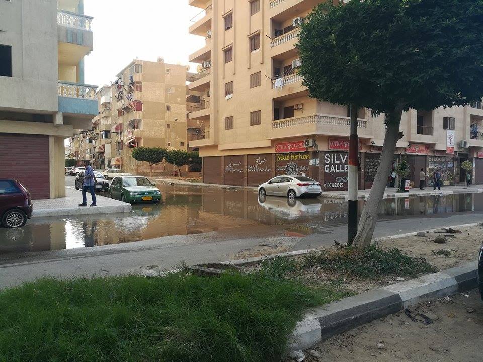 انفجار ماسورة مياه ببورفؤاد (4)