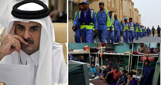 تميم يواجه جمعة الغضب بالعمال الأجانب.. تنظيم الحمدين يلجأ للفقراء الكادحين لإجهاض انتفاضة القطريين