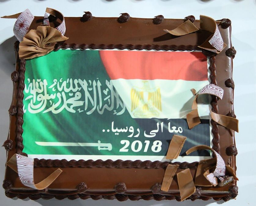 تورتة احتفال الرائد السعودى بتأهل مصر تورتة احتفال الرائد السعودى بتأهل مصر