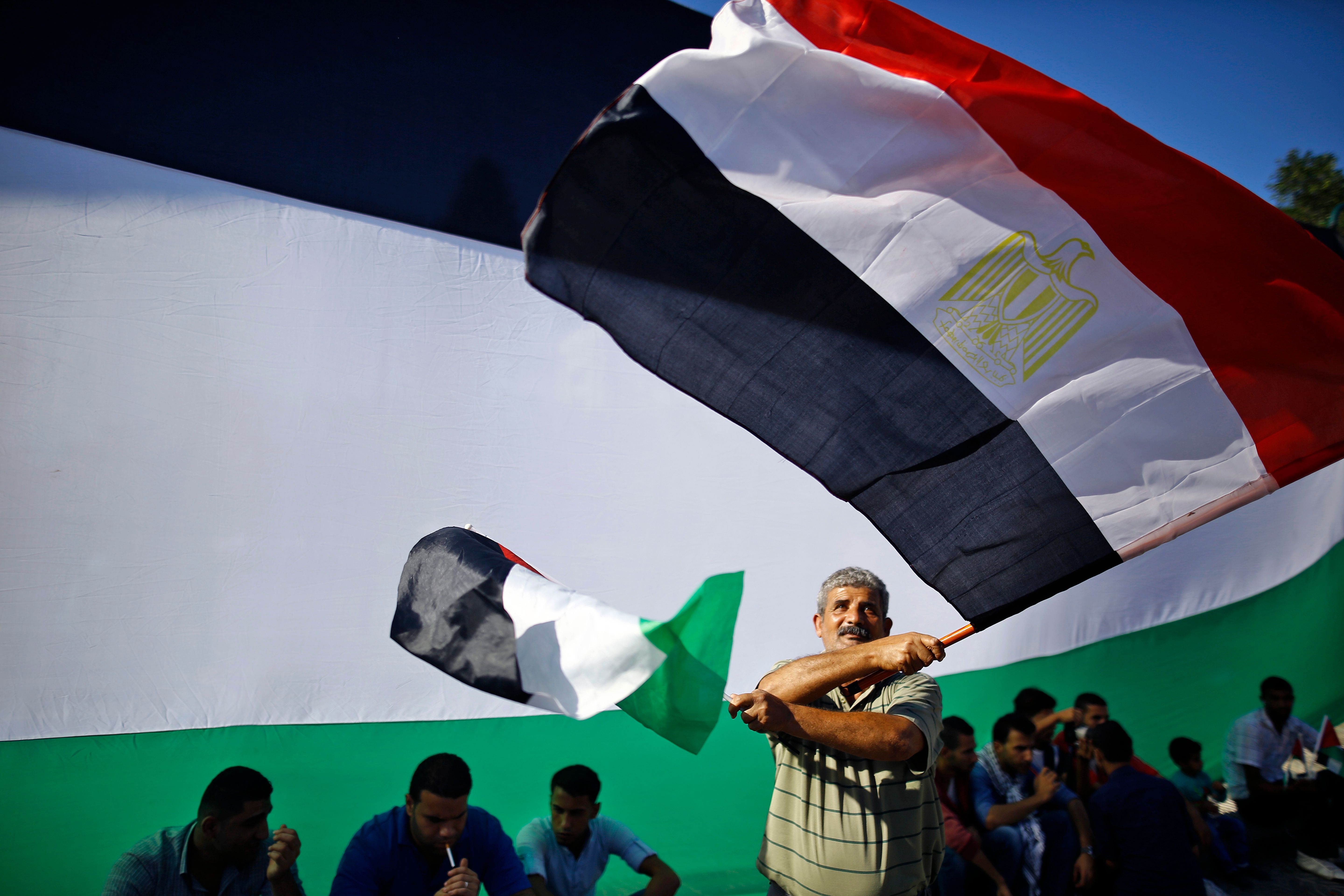 رجل يحمل علم مصر