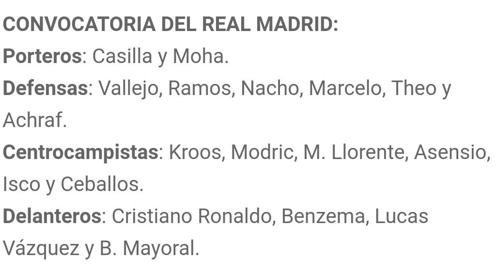قائمة ريال مدريد لمواجهة خيتافى