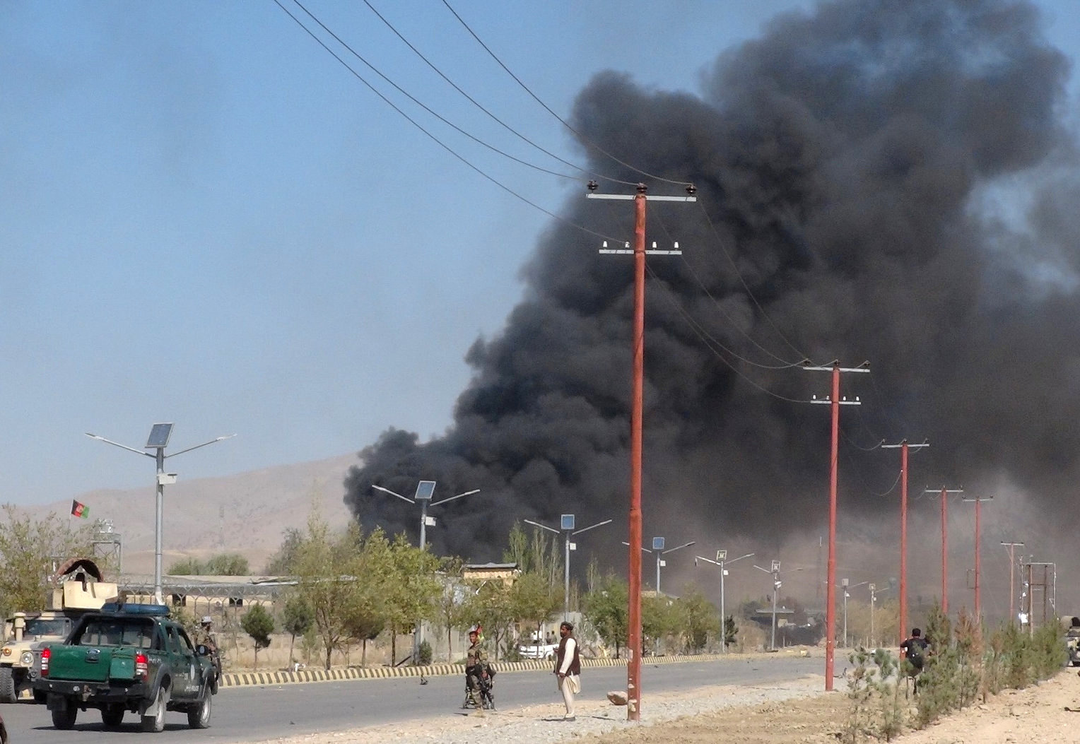 انبعاث الدخان بعد هجوم أفغانستان