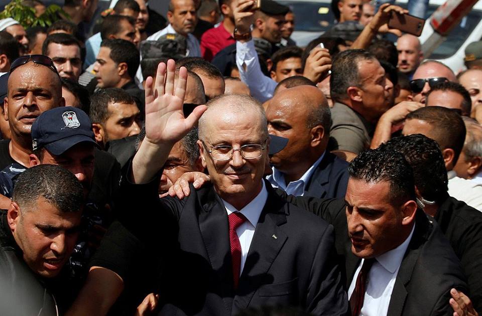 رئيس الوزراء الفلسطينى رامى الحمد الله عقب وصوله غزة