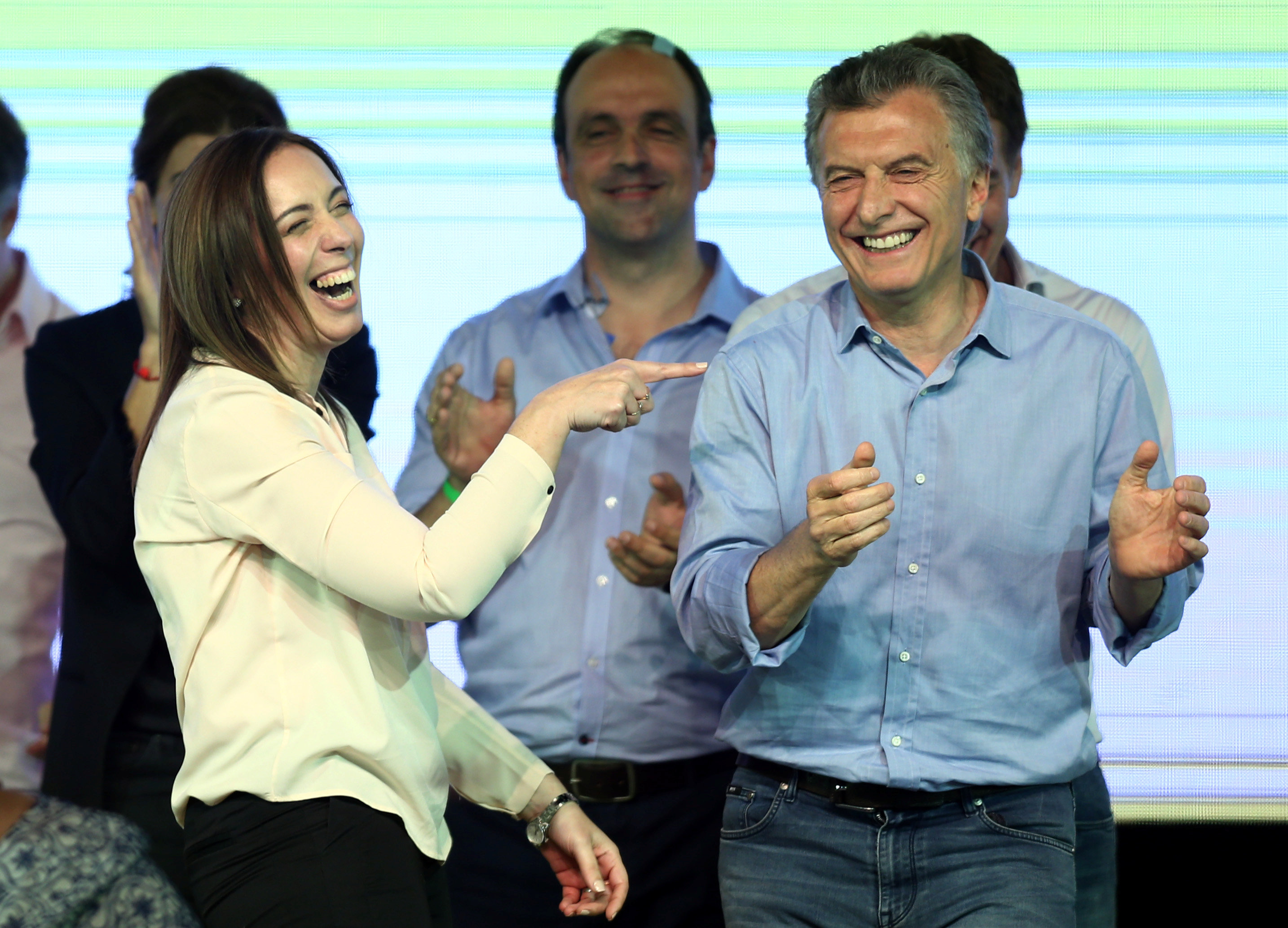 رئيس الأرجنتين ماكري وبوينس آيرس حاكم فيدال في مقر حملتهما