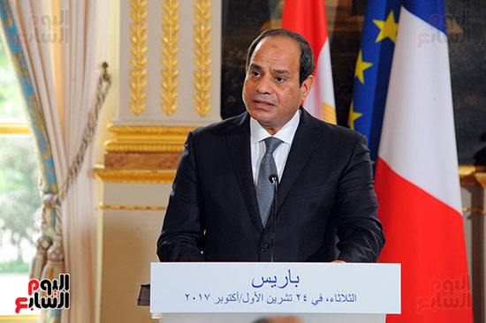 استقبال حافل للرئيس فى قصر الإليزيه وتوقيع اتفاقيات بين مصر وفرنسا (12)