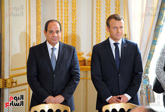 استقبال حافل للرئيس فى قصر الإليزيه وتوقيع اتفاقيات بين مصر وفرنسا (2)