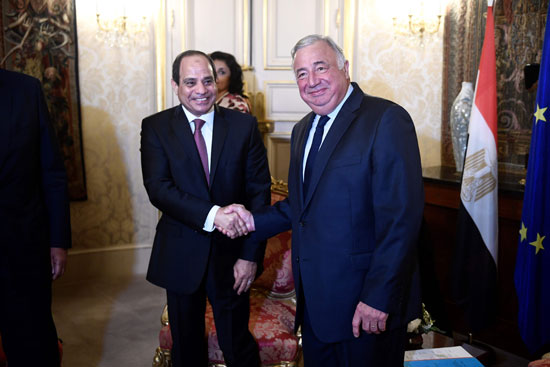 الرئيس السيسى يبحث مع رئيس مجلس الشيوخ الفرنسى العلاقات الثنائية (1)
