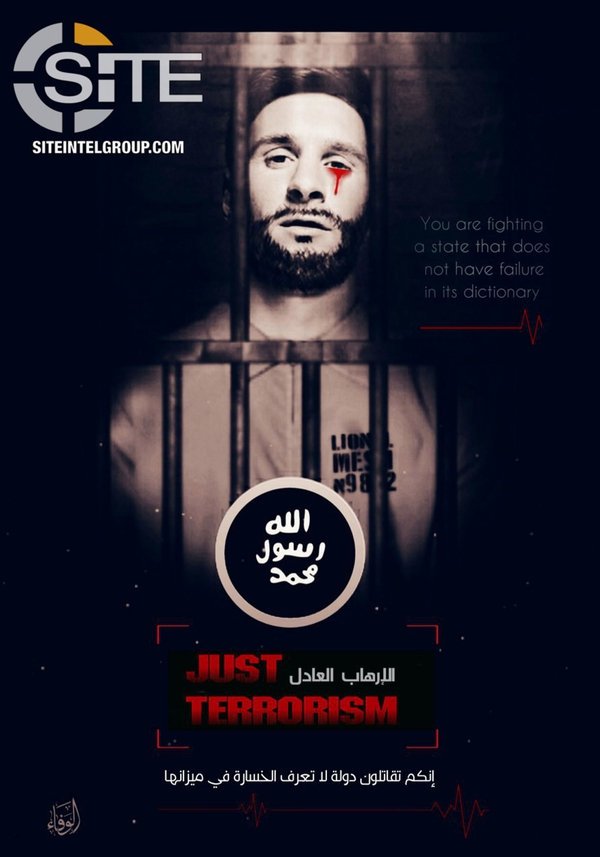 صورة ميسي التى إستخدمها داعش لتهديده بالقثتل