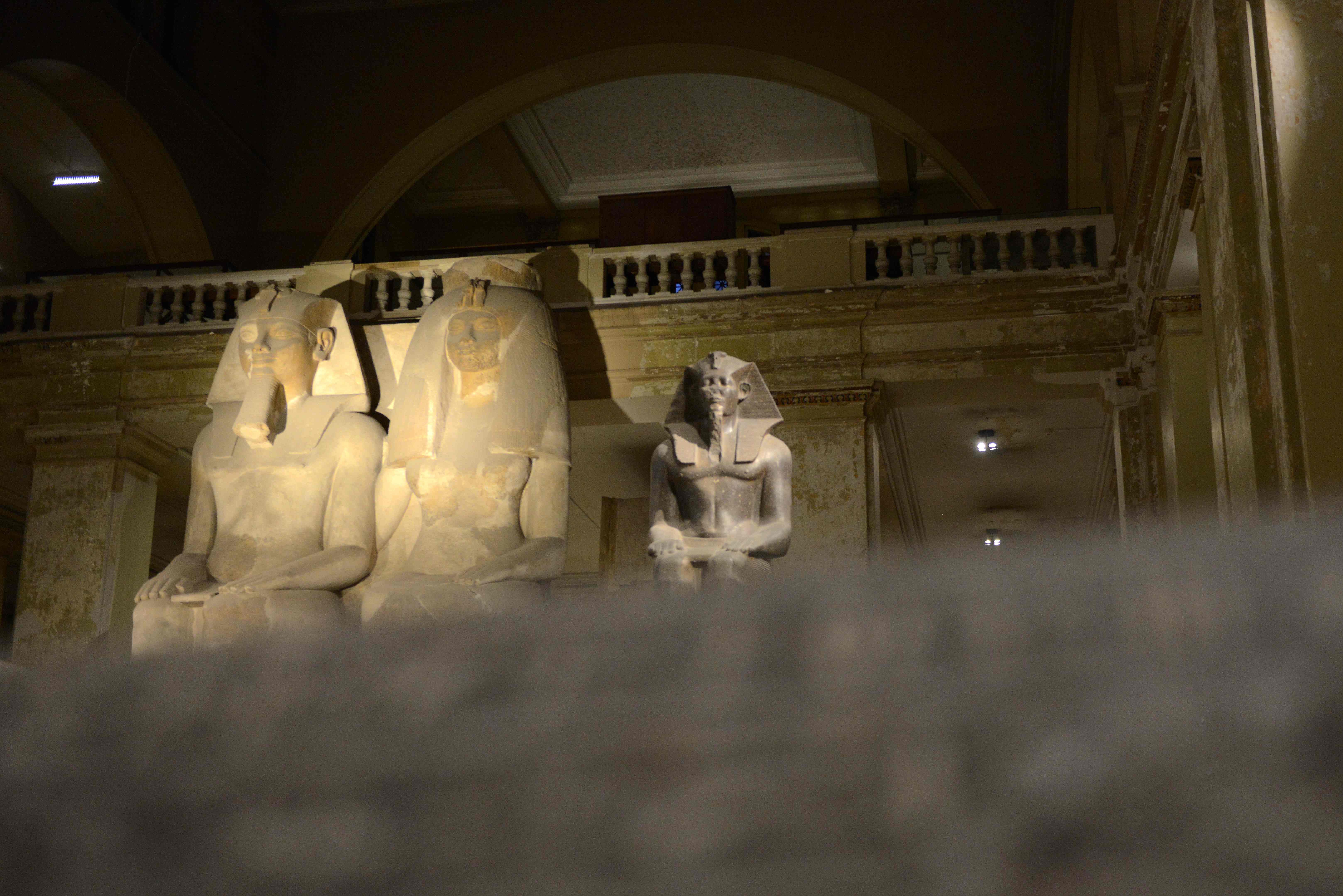 التماثيل الفرعونية داخل المتحف المصرى بميدان التحرير