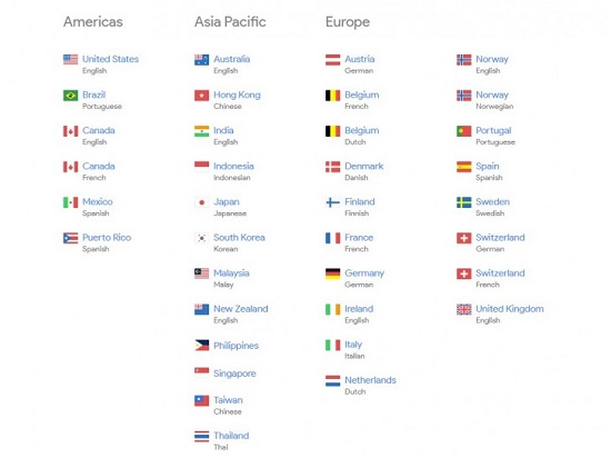 دول متجر جوجل