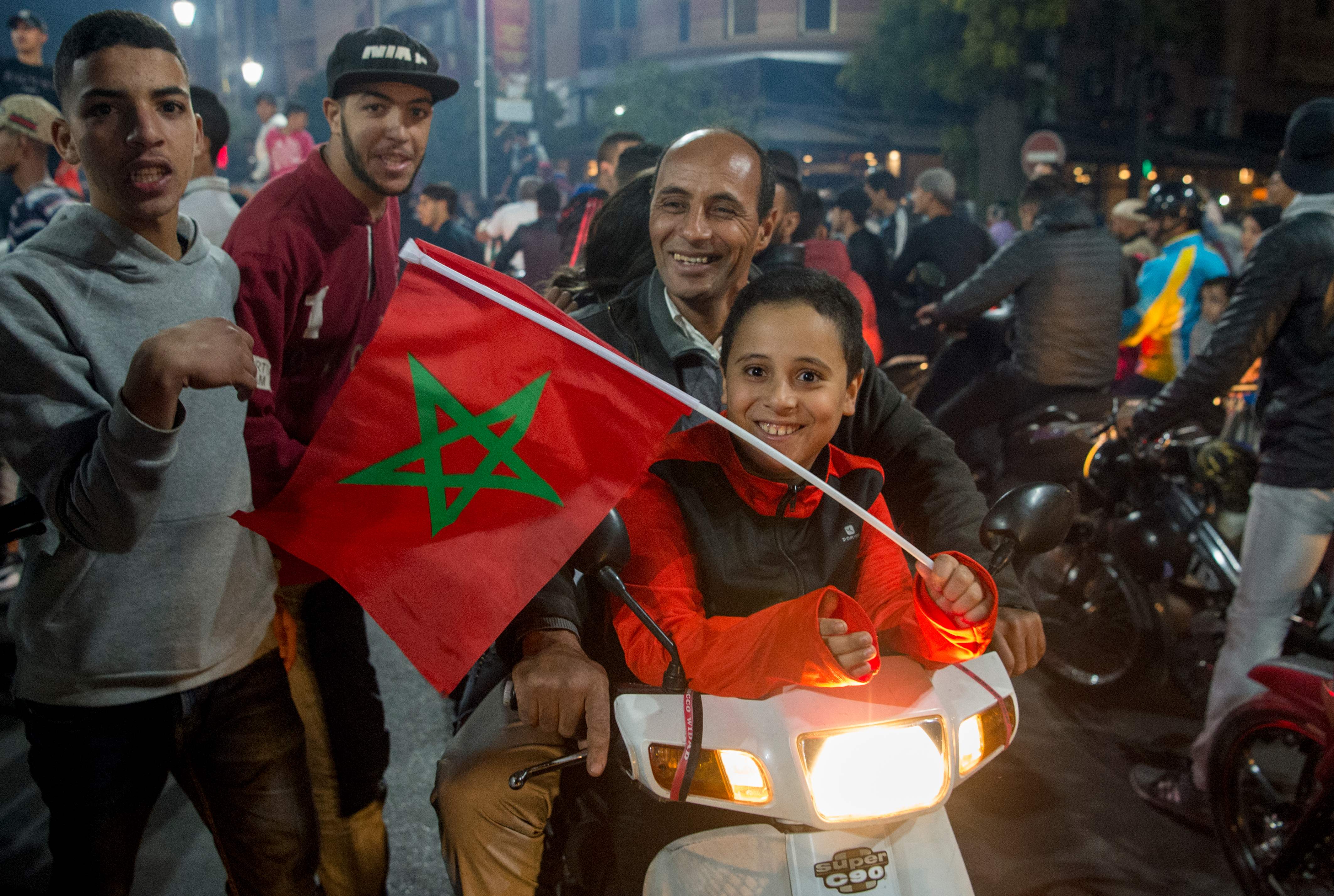 احتفالات فى شوارع المغرب