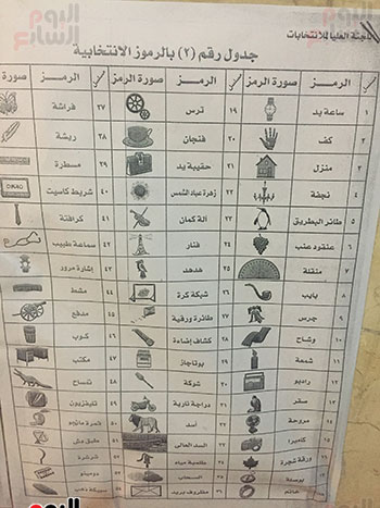  الرموز الانتخابية بقاعة المحكمة