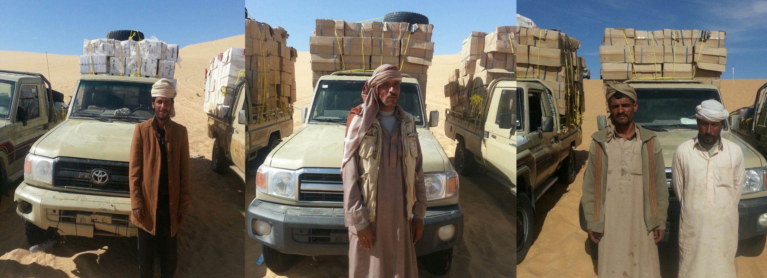 صور حرس الحدود تضبط 14سيارة دفع رباعى محملة بالسجائر المسرطنة جنوب السلوم (3)