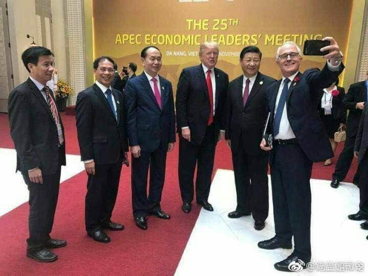 رئيس وزراء استراليا مع ترامب والرئيس الصينى