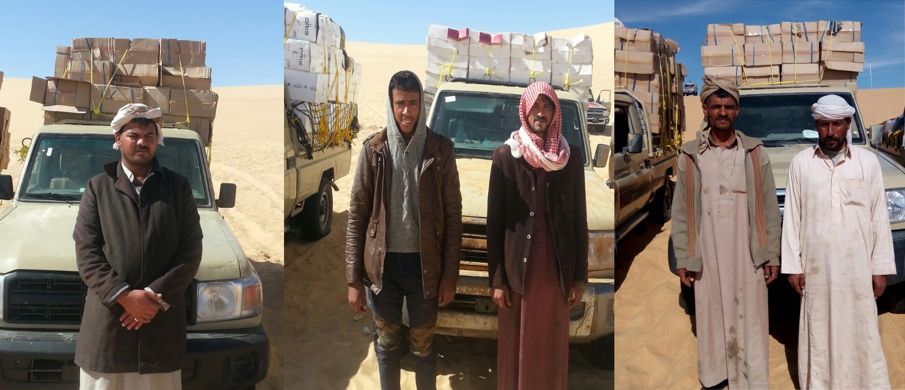 صور حرس الحدود تضبط 14سيارة دفع رباعى محملة بالسجائر المسرطنة جنوب السلوم (2)