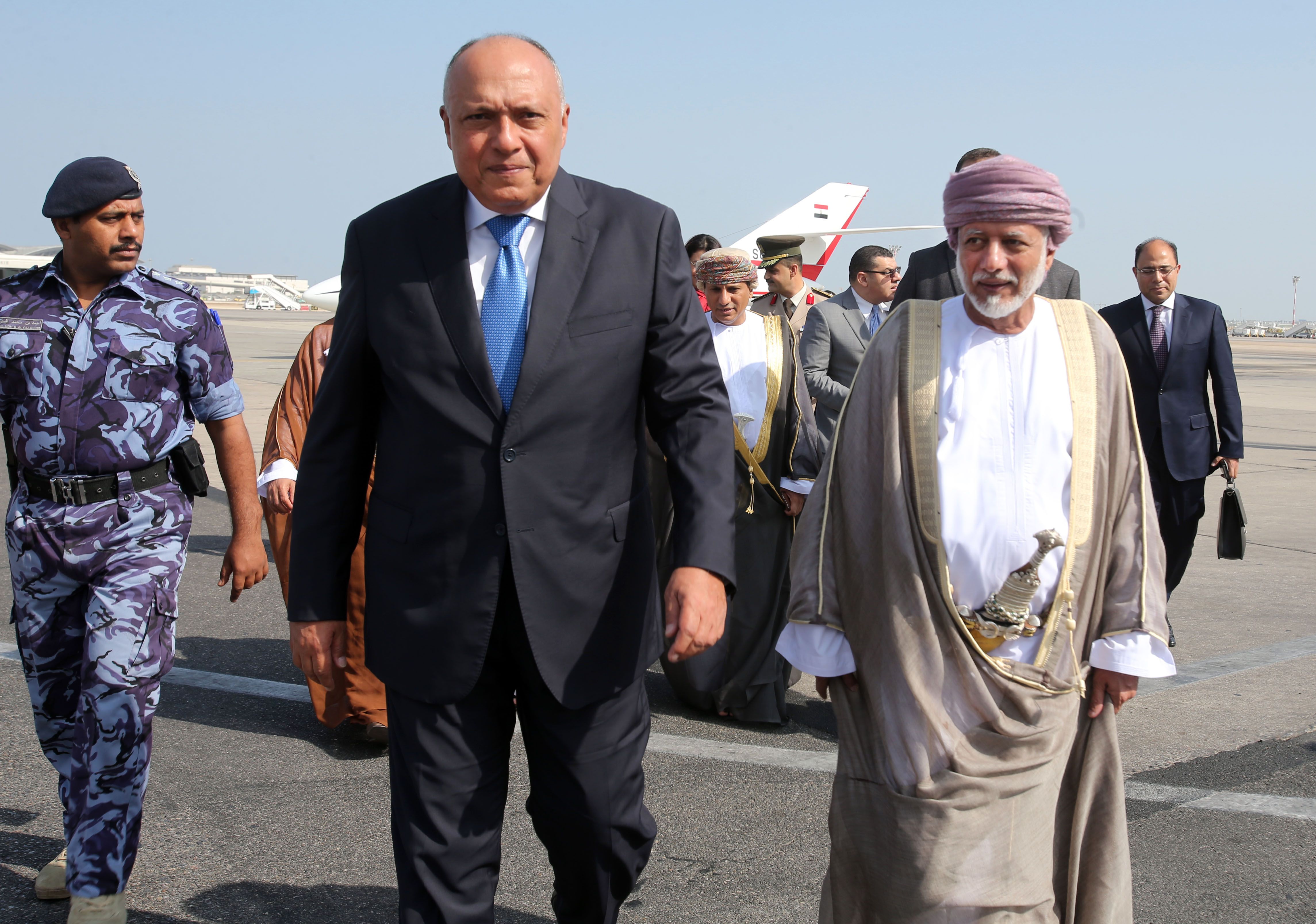 وزير خارجية عمان يستقبل سامح شكرى فى مسقط