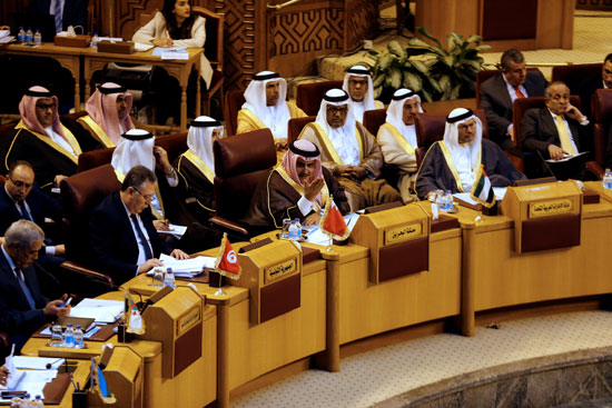وزير-خارجية-البحرين-يتحدث-خلال-كلمته-فى-الجامعة-العربية
