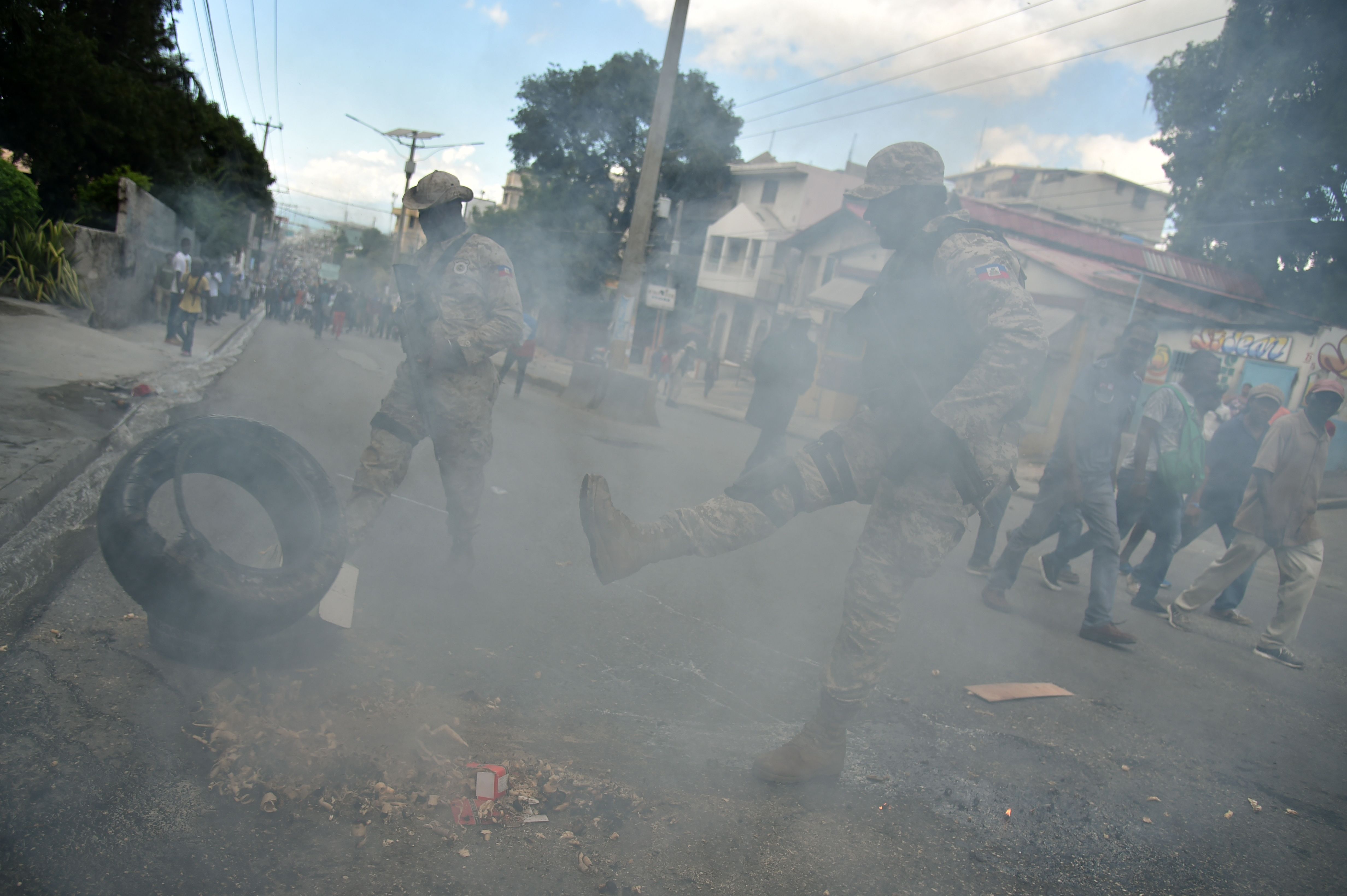 جانب من الاشتباكات فى هايتى