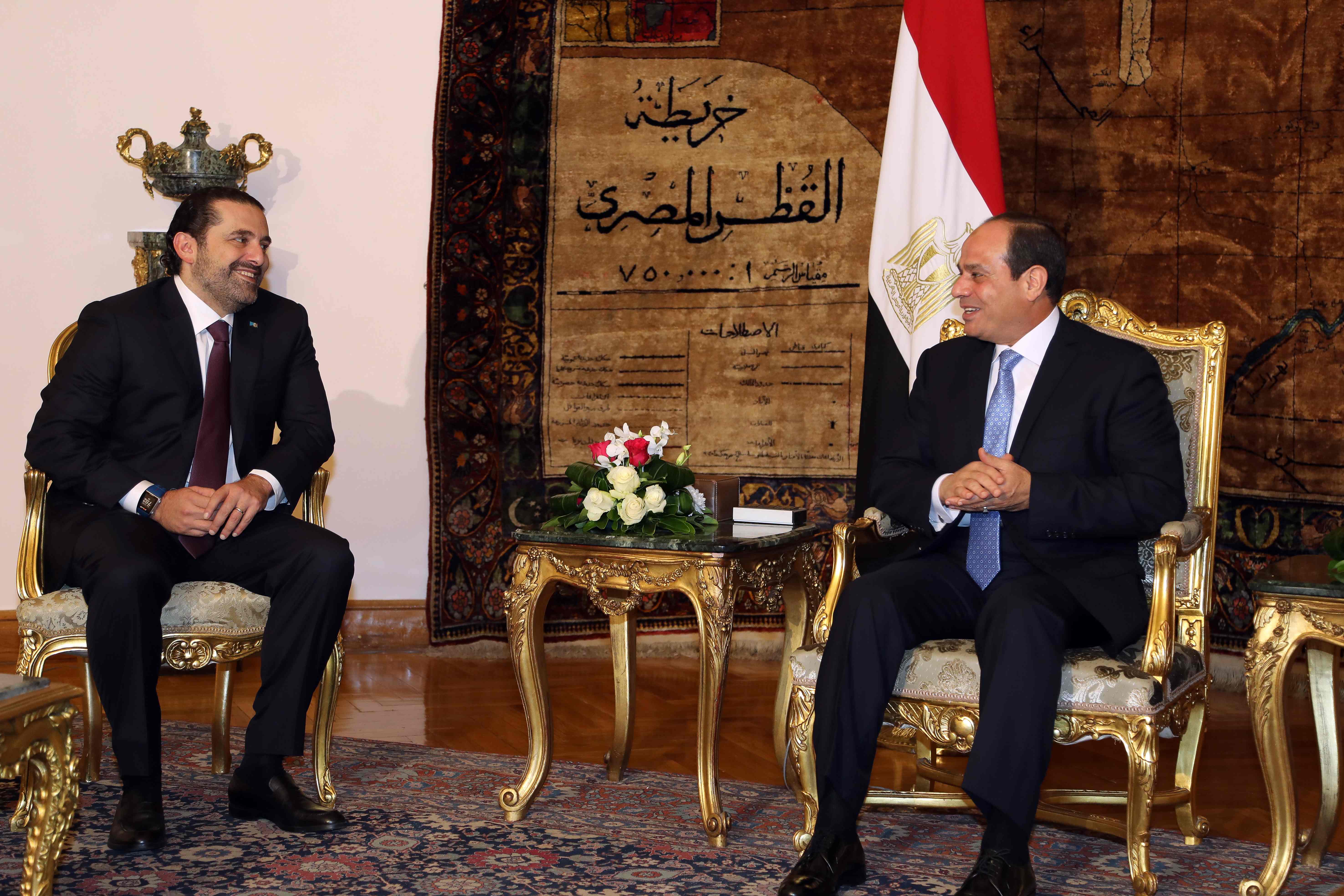 الرئيس السيسي يلتقى الحريرى