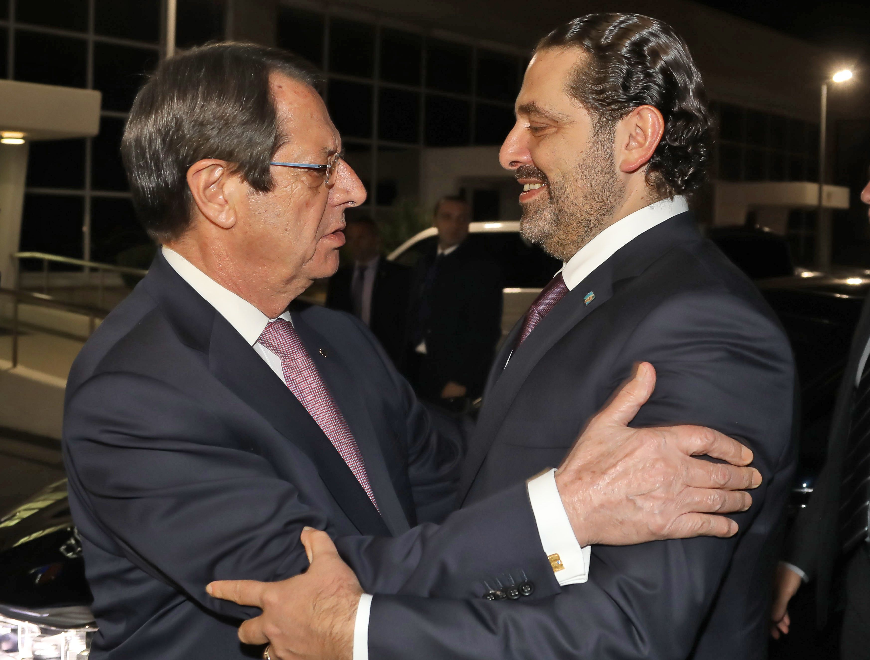 رئيس قبرص يستقبل سعد الحريرى