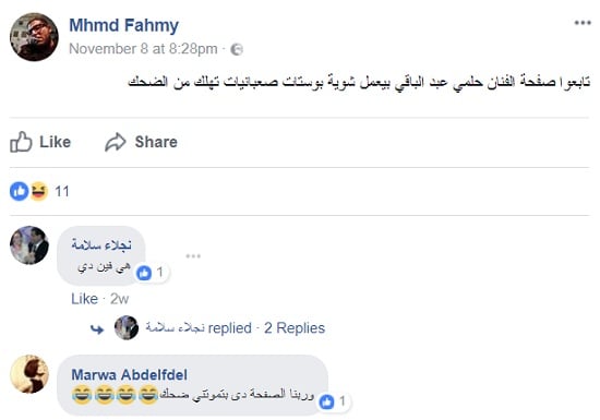 جانب من تعليقات الشباب حول الصفحة