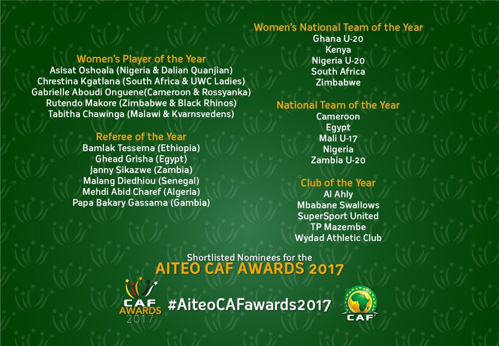 ترشيحات الكاف لجوائز 2017