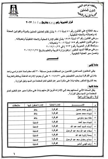 قرار المديرية 