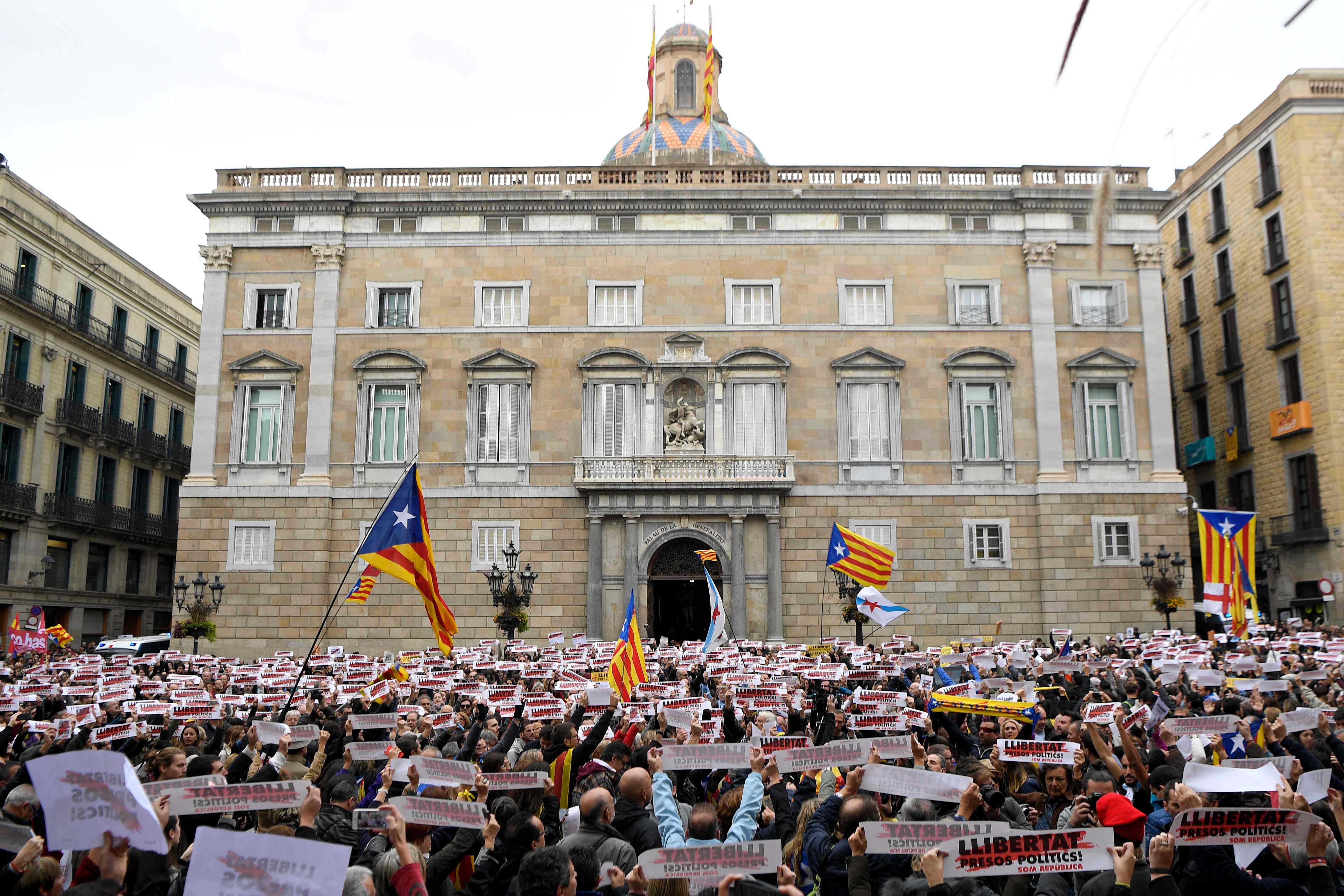 جانب من الاحتجاجات فى كتالونيا