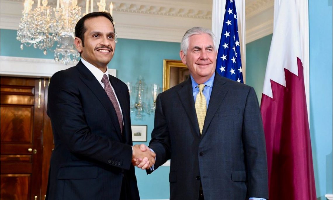 وزير الخارجية الامريكى ووزير خارجية قطر