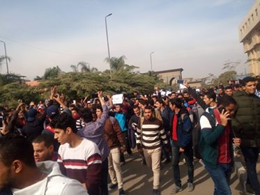 جانب من مظاهرات جامعة الأزهر