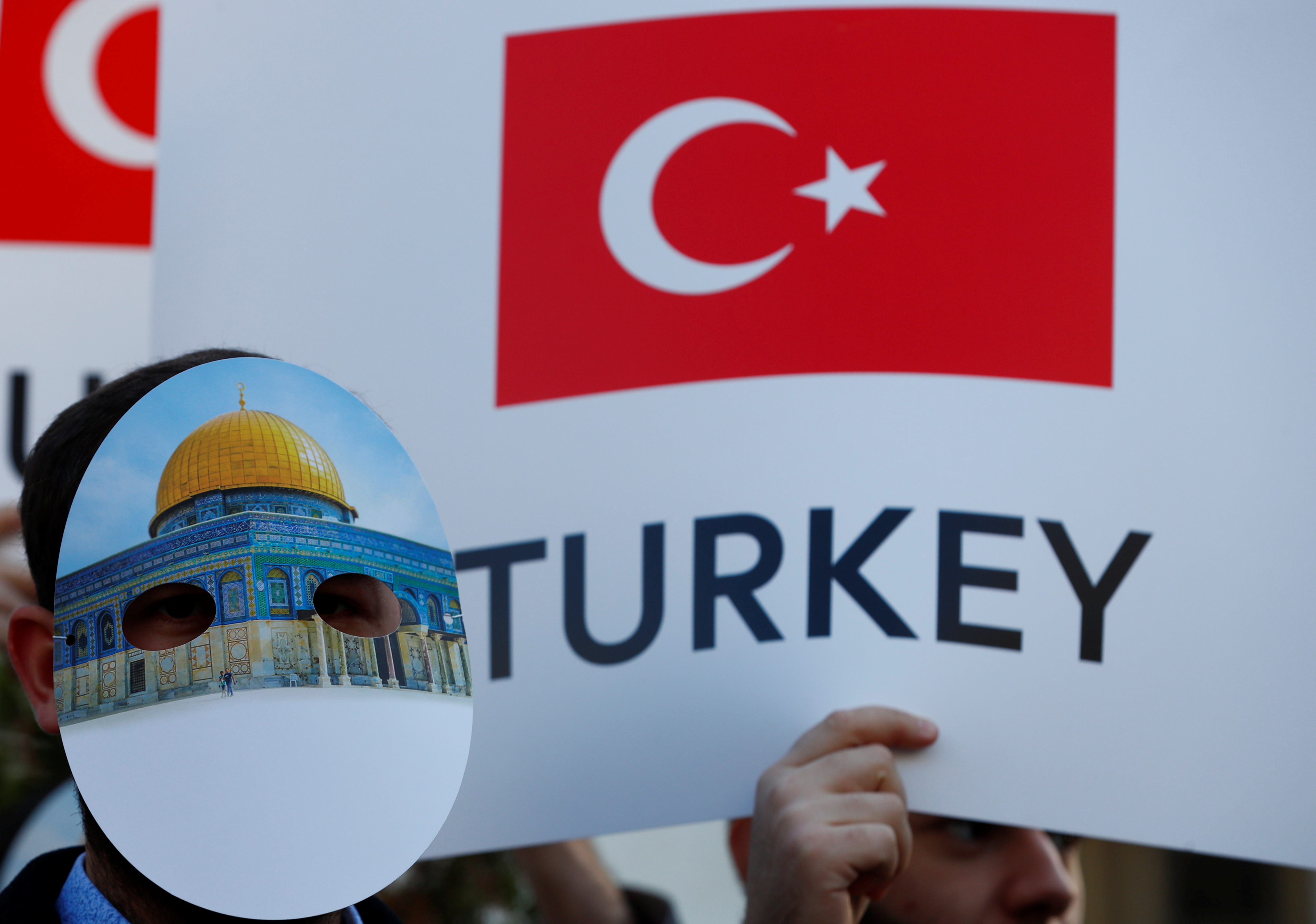 مظاهرة فى تركيا ضد قرار ترامب بشأن القدس