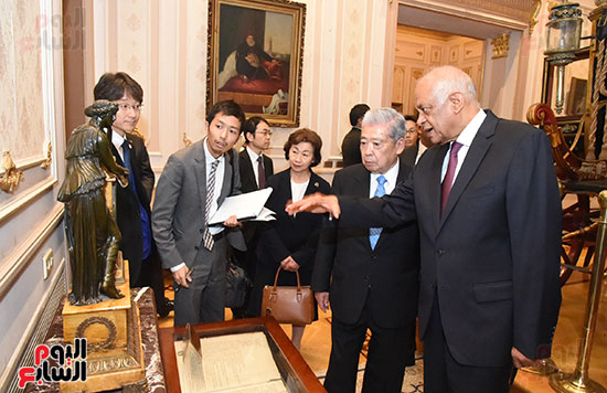 صور على عبد العال يستقبل رئيس مجلس الشيوخ اليابانى (11)
