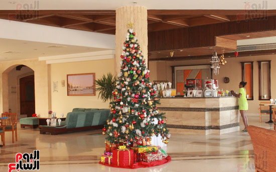 أشجار الكريسماس داخل فندق