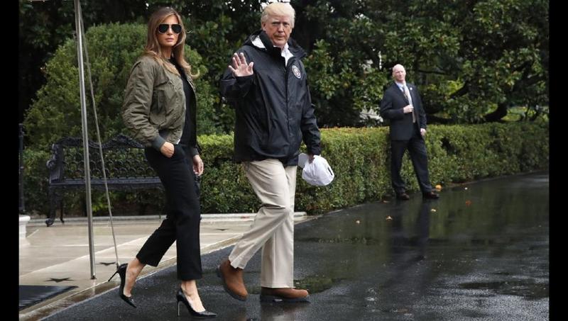 حذاء ميلانيا ترامب يخطف الأنظار من إعصار هارى