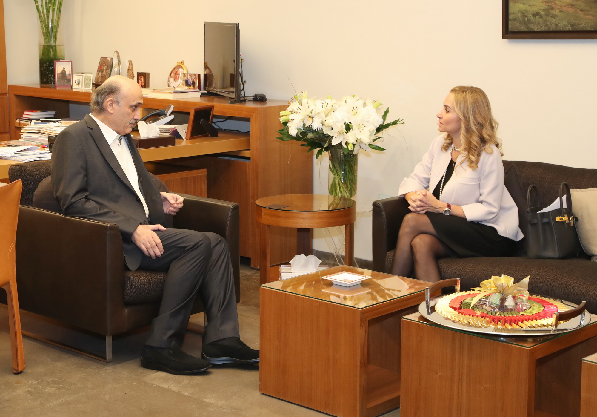 Dr Geagea meeting the Swedish Amb (1)