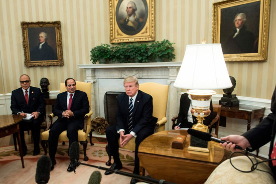 الرئيس السيسى فى لقاء مع نظيره الأمريكى أمام وسائل الإعلام